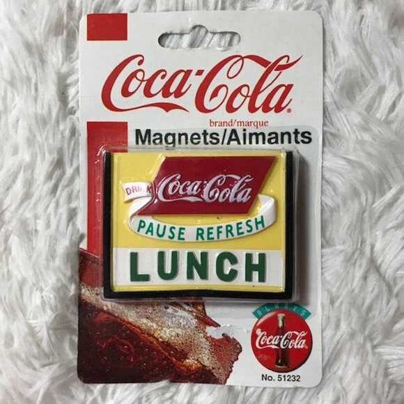 Set of 2 Vintage Thermometer & Lunch Coca-Cola Magnets - Picture 5 of 8